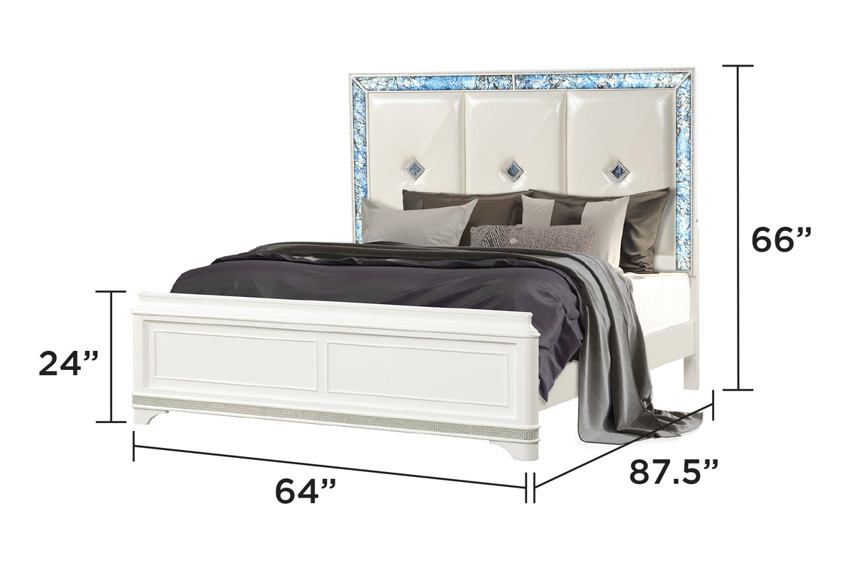 Laguna Modern Style 4 Pc Queen Upholstered Bedroom Set