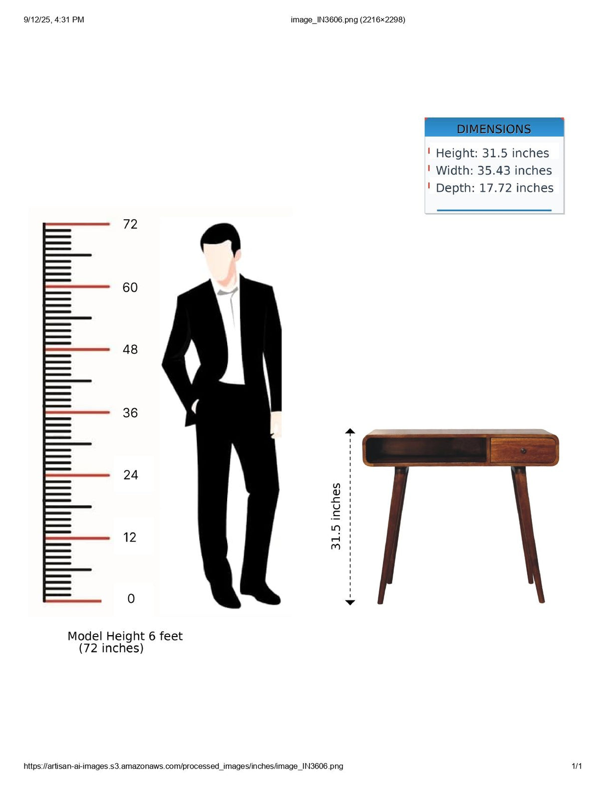 Curved Writing Desk