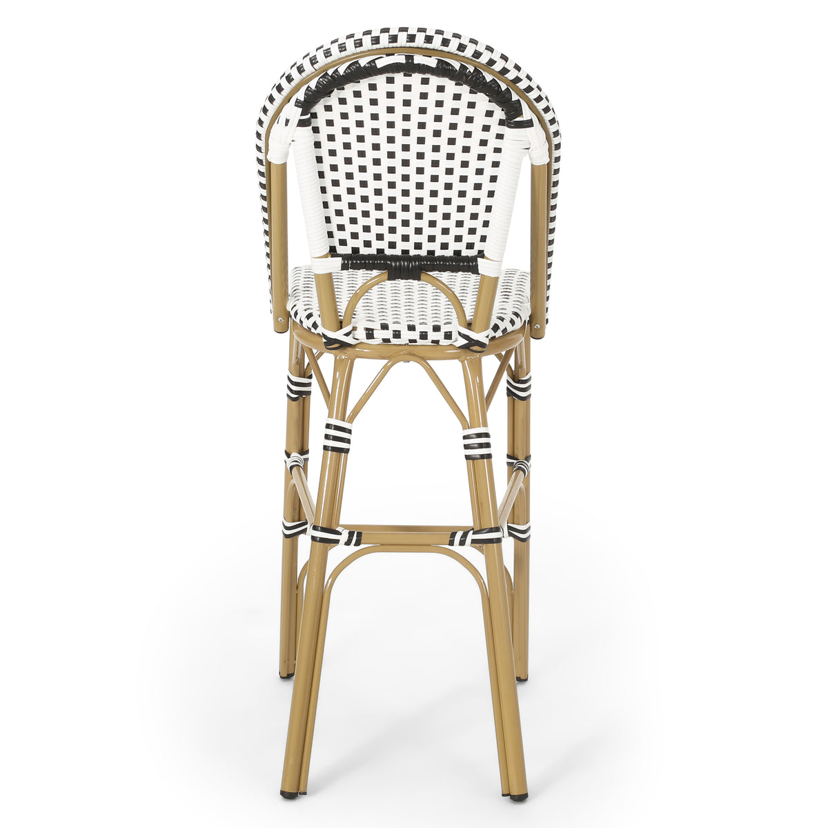 29.5" Outdoor PE Rattan French Barstool