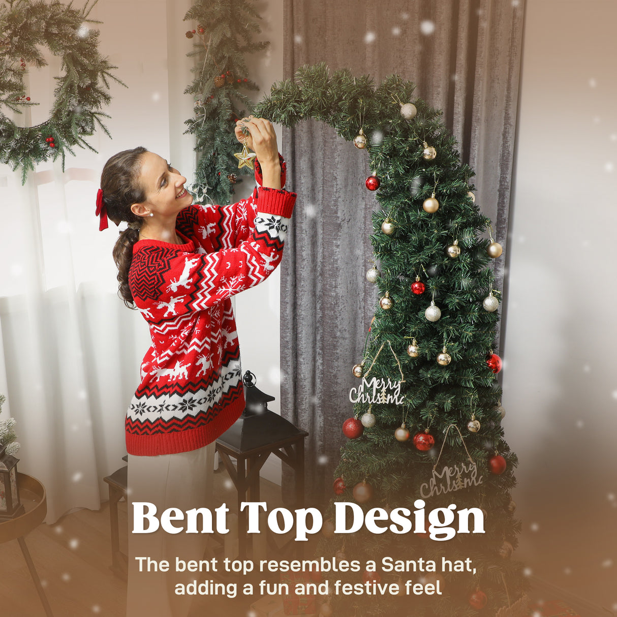 6 Ft Prelit Bent Top Christmas Tree