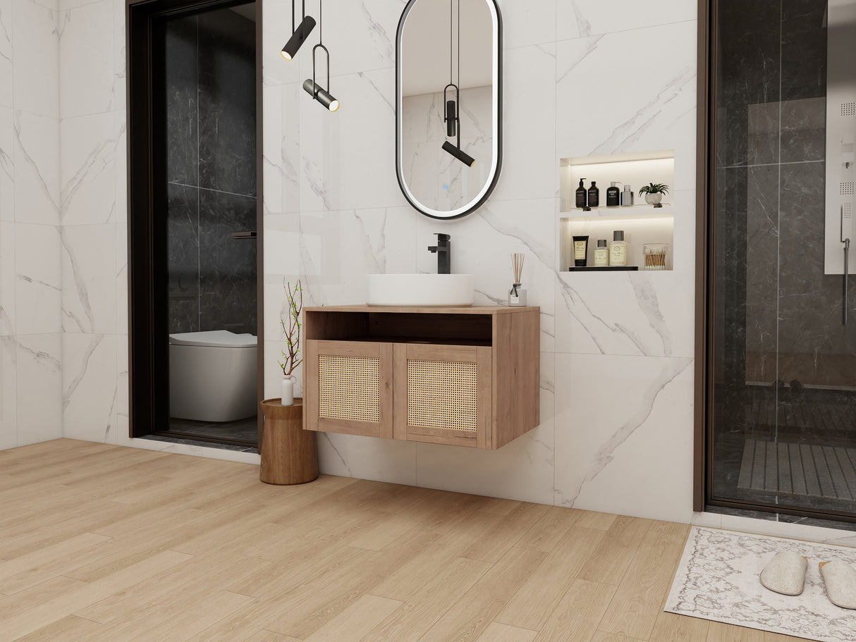 30" Bathroom Vanity with Ceramic Art Sink