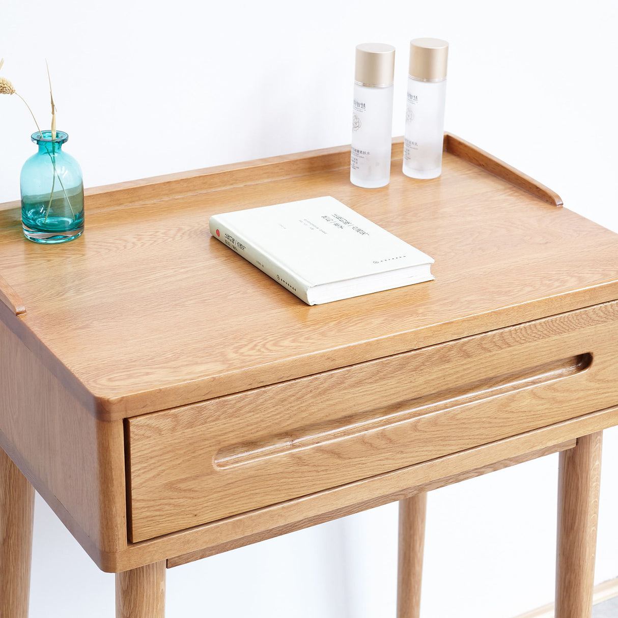 Dresser Bistro Table, 100% Solid Table Table Desk Top Table Dresser Compact Dresser Accessories Storage Drawer Natural Wood - Oak