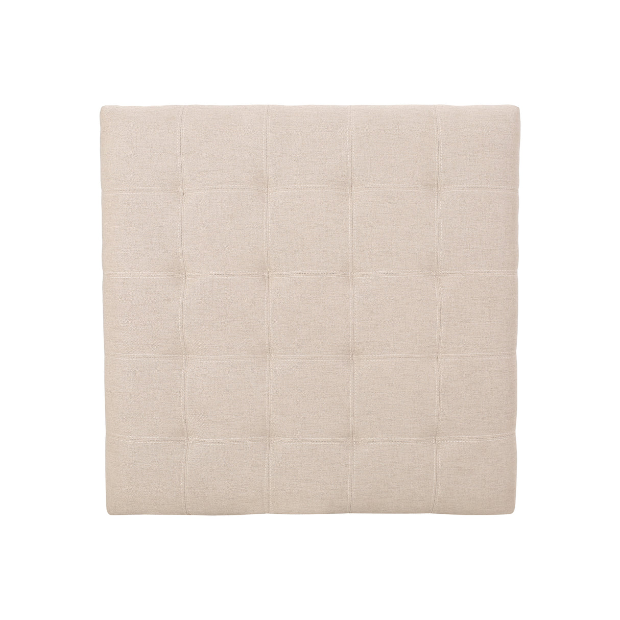 Upholstered Tufted Fabric Storage Ottoman, Wheat