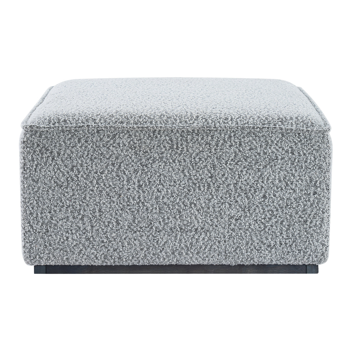 Square Upholstered Ottoman with Black-and-White Fabric