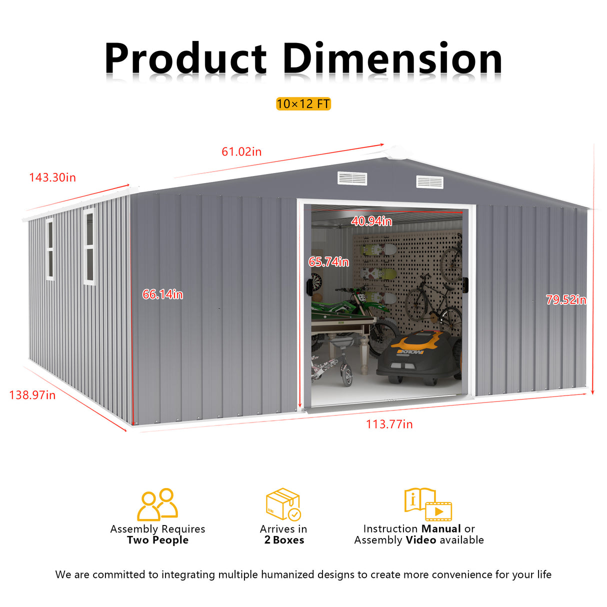 Campcraft 10x12ft Color Steel Plate Storage Shed