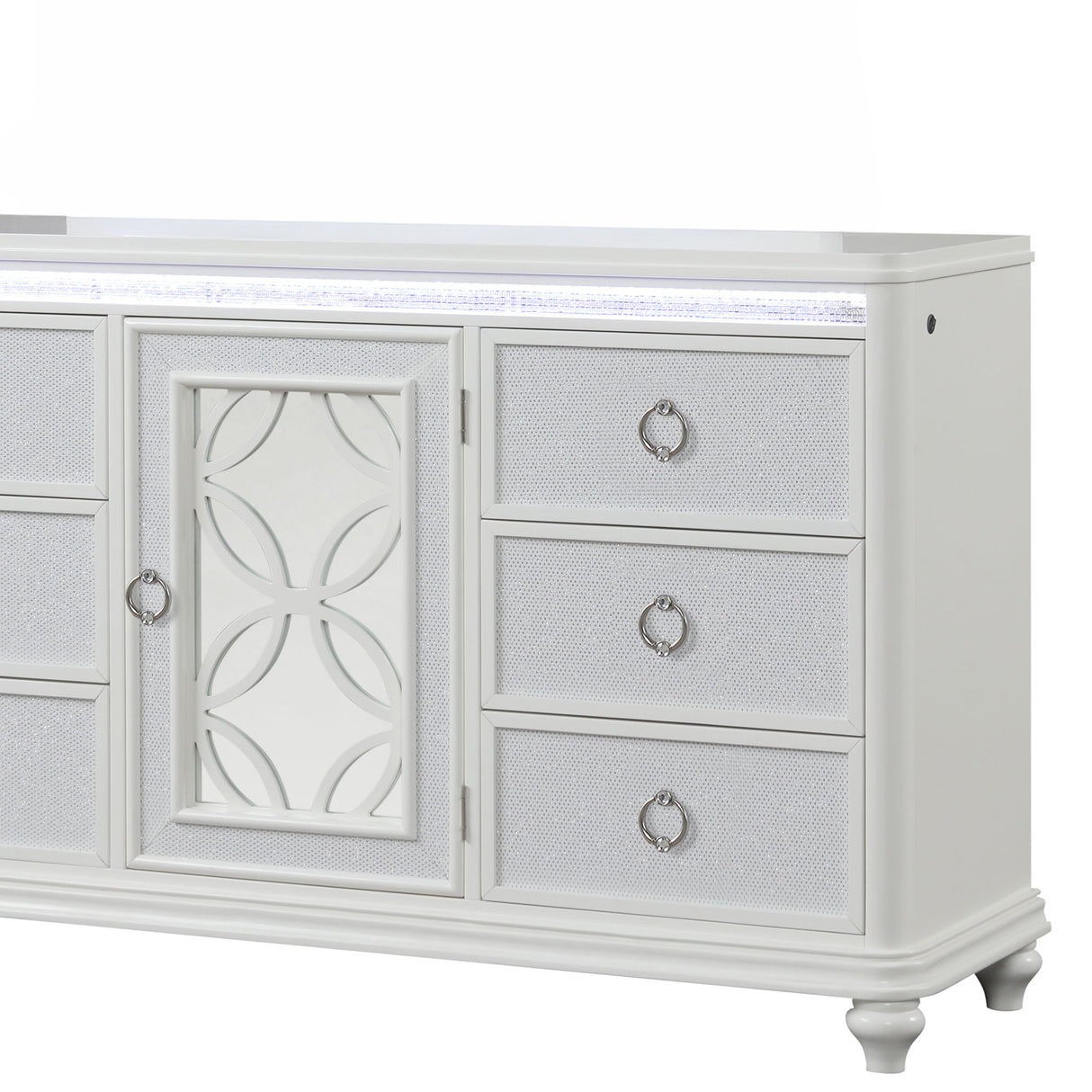 Abigale - 6 Drawer Dresser With LED (Includes Dresser Only, Mirror Not Included) - White
