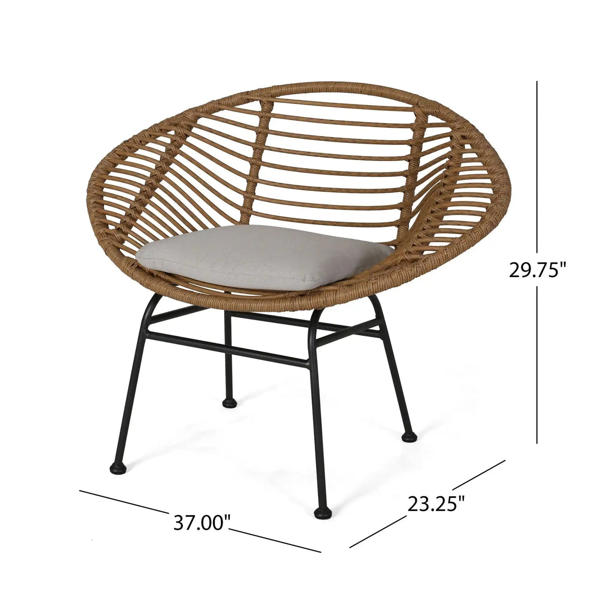 Cordella - Outdoor Woven Wicker Chairs With Cushions, (Set of 2) - Best Buy Furniture