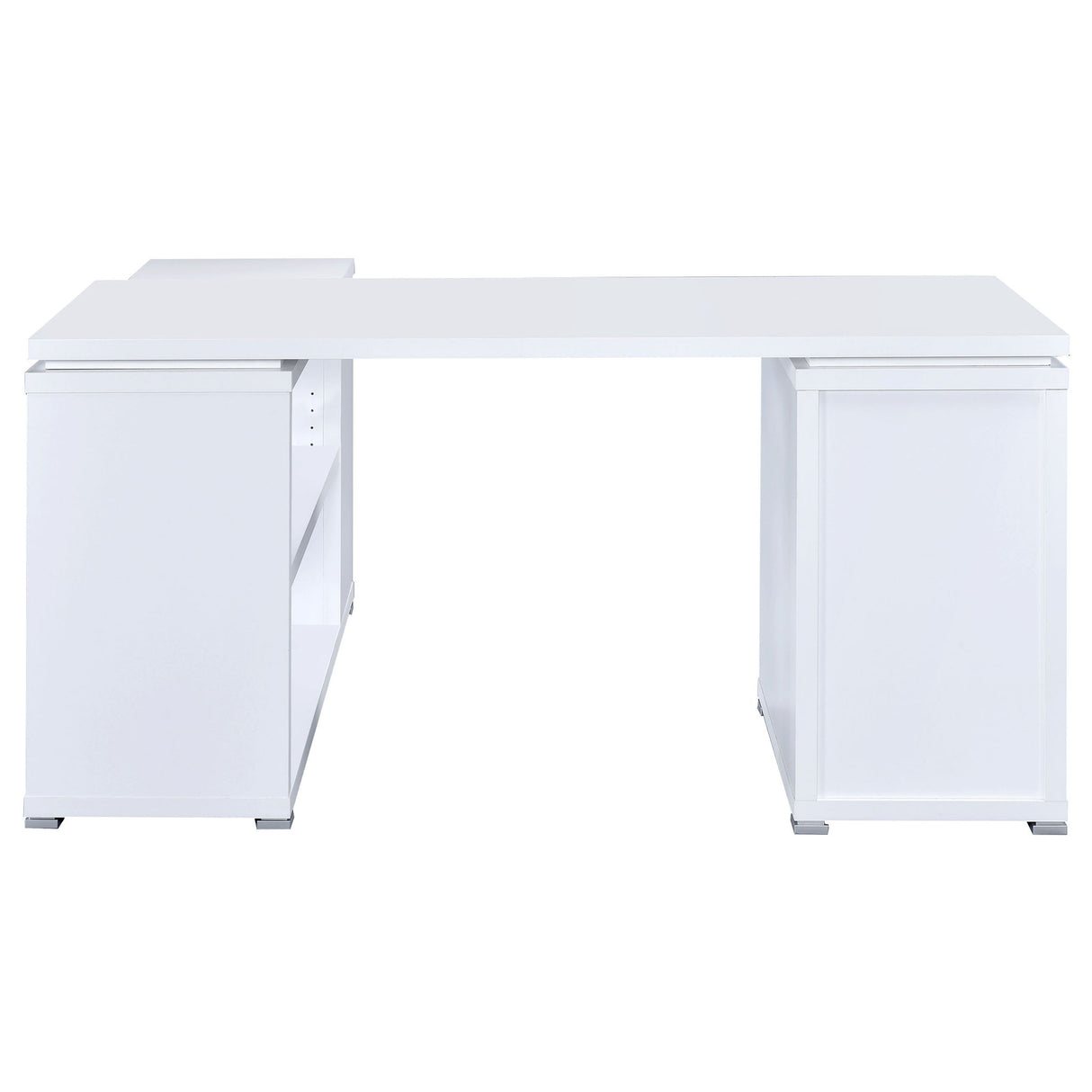 Tona - L-Shape Computer Desk With 3 Drawers And 5 Shelves