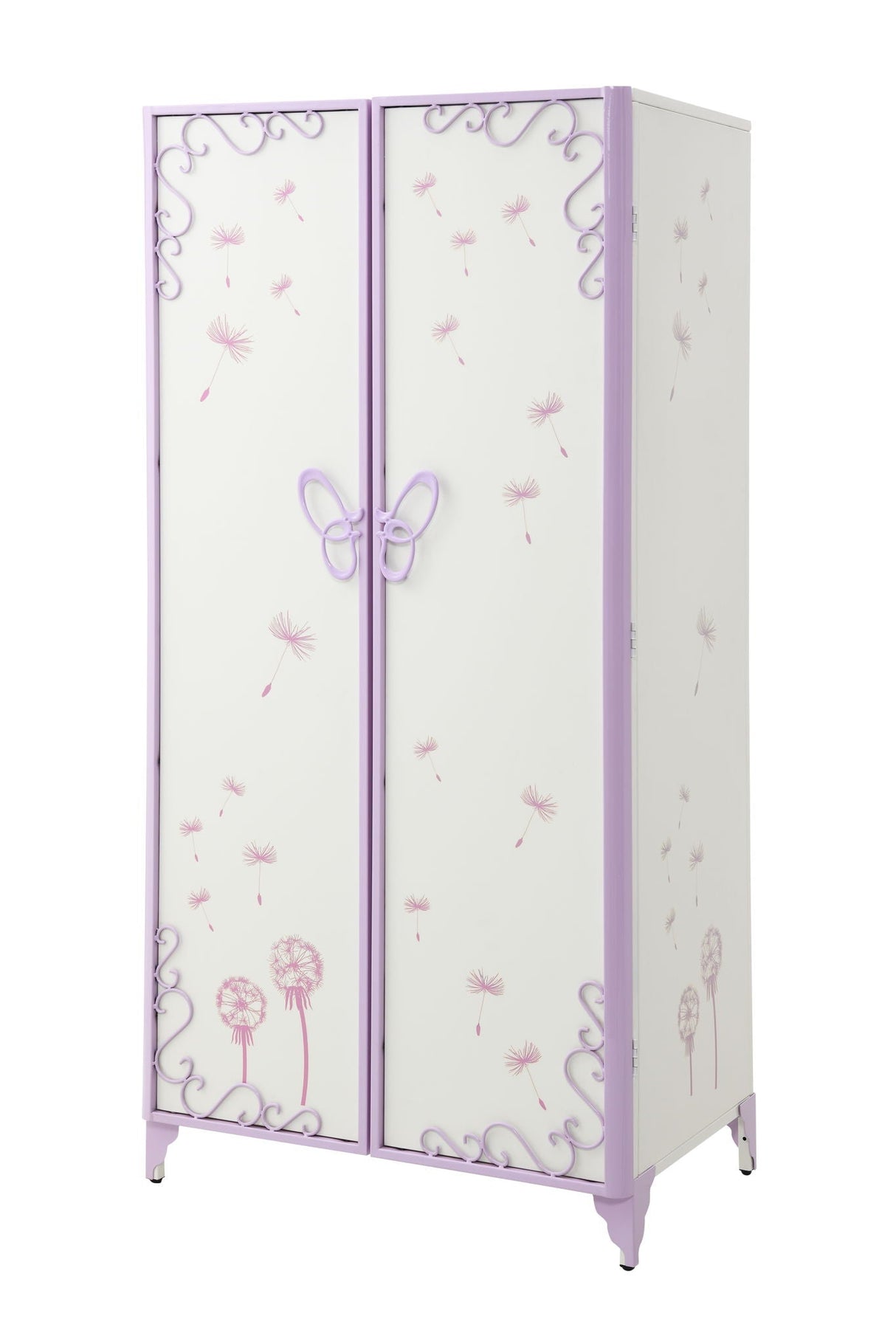 Priya II - Synthetic Leather Purple Wardrobe - Purple / White - Best Buy Furniture