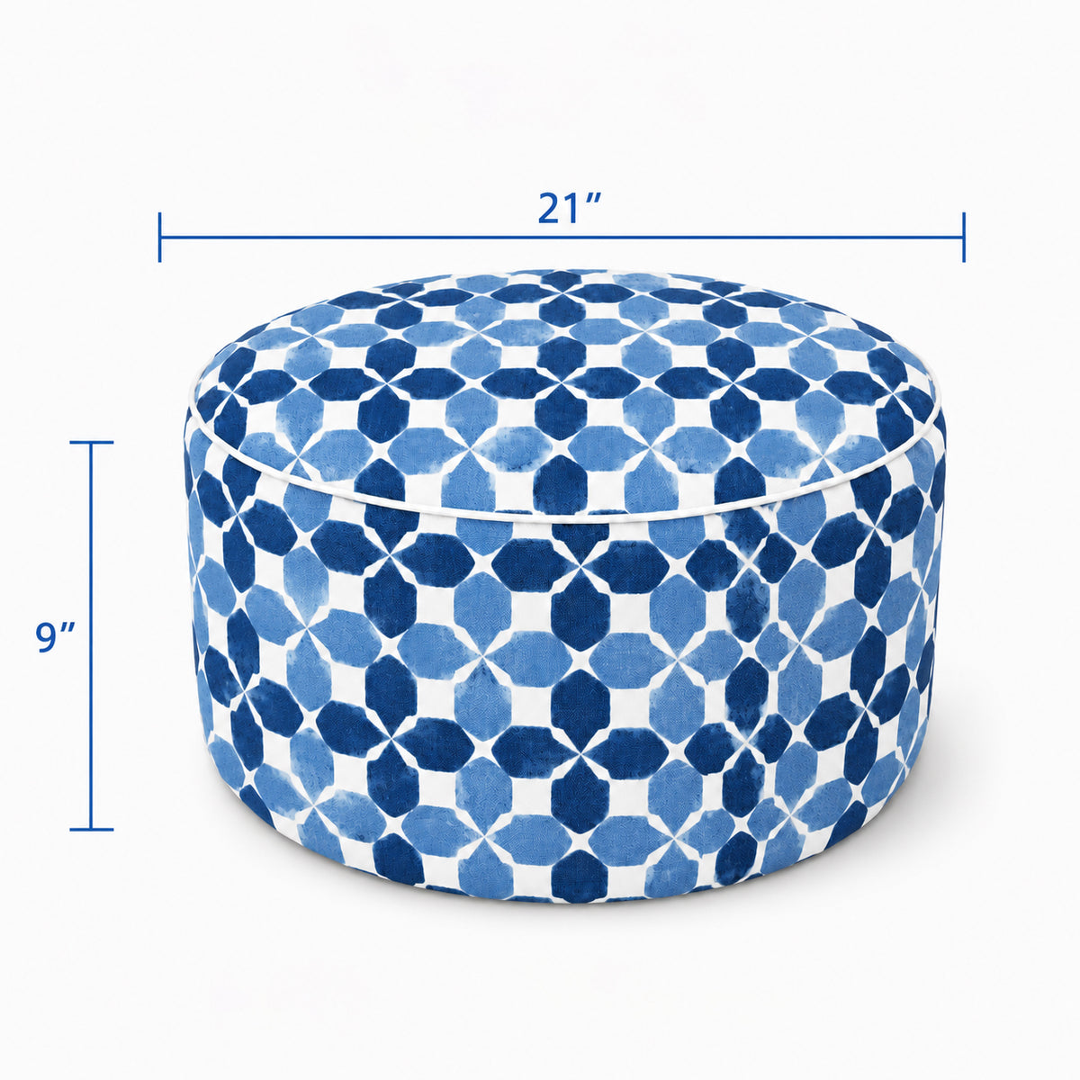 Outdoor Inflatable Ottoman – Coastal Mosaic