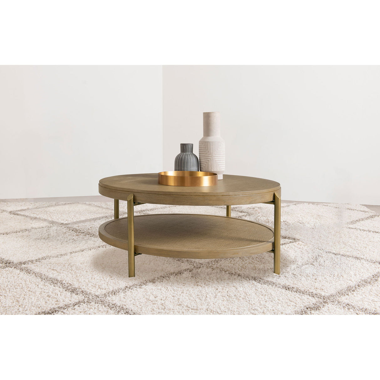 Benson - Round Table With Storage Shelf