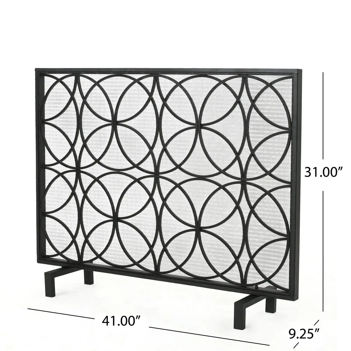 Thayer - Single Panel Iron Fireplace Screen With Geometric Design - Best Buy Furniture