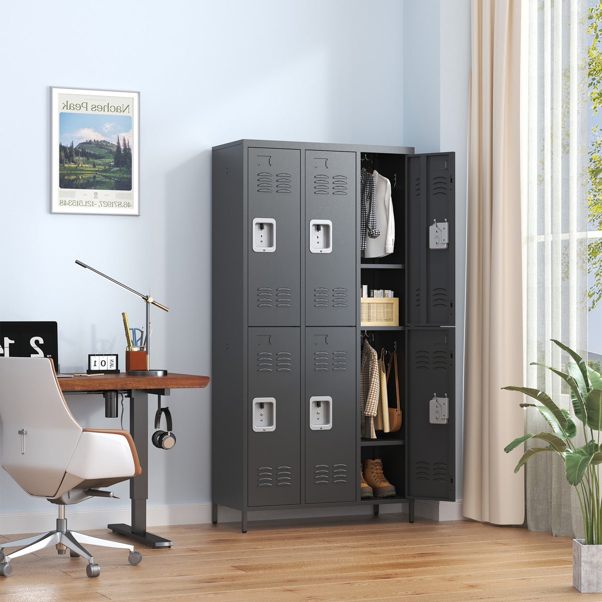 6 Door 72"H Metal Lockers With Lock