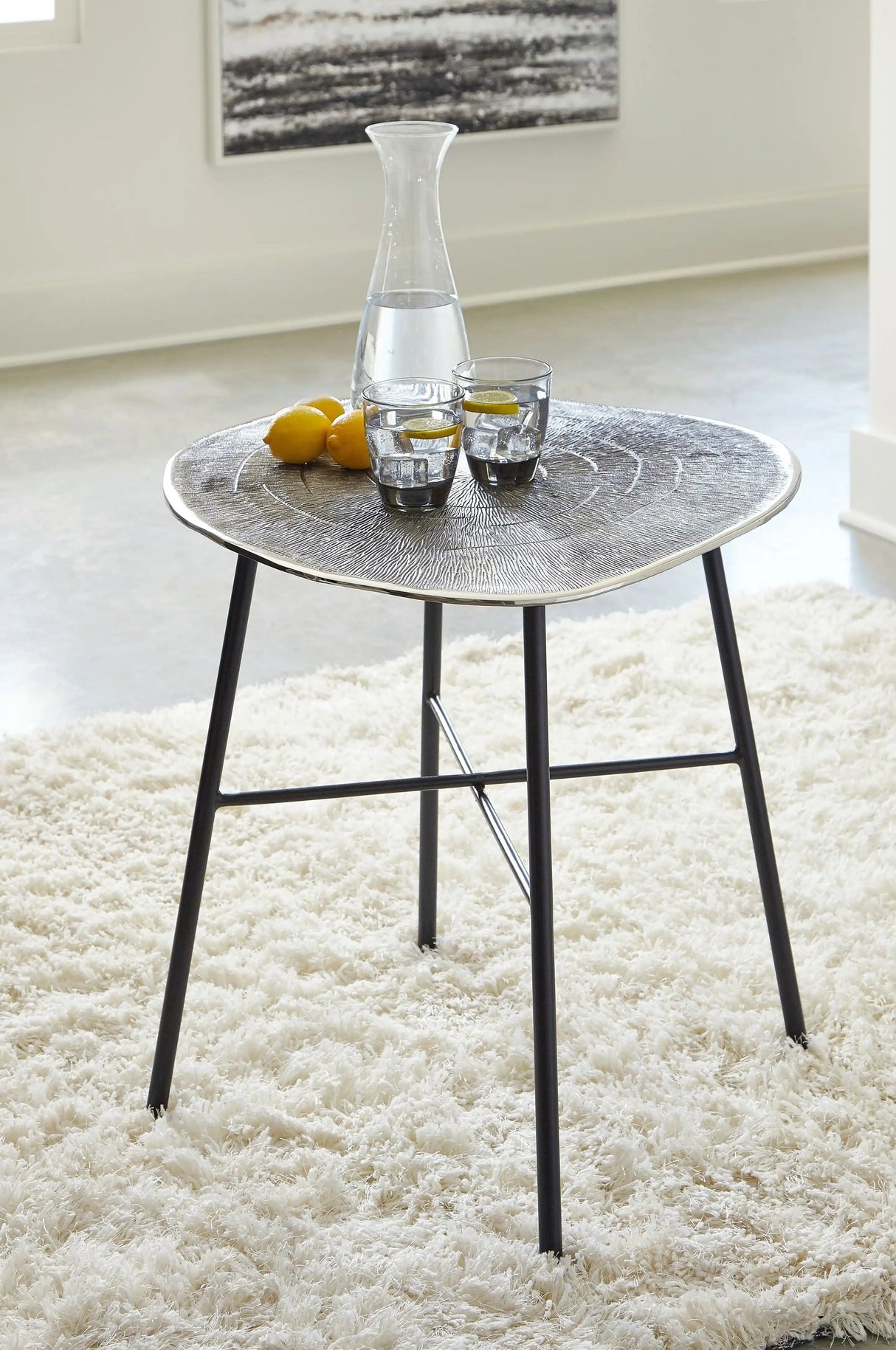 Laverford - Round End Table - Chrome / Black - Best Buy Furniture