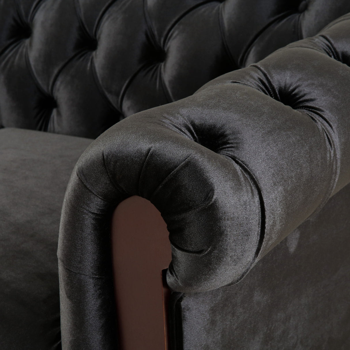 Chesterfield Loveseat Sofa, 2 Person Rolled Arm Upholstered Couch