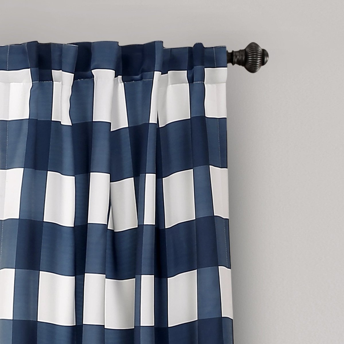 LushDecor Kelly Checker Light Filtering Window Curtain Panel Set