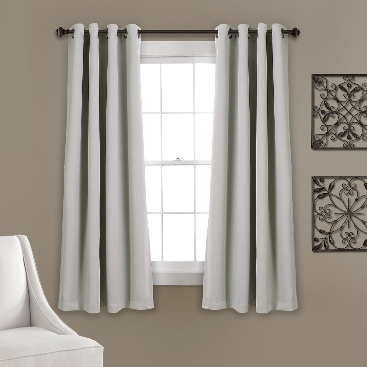 LushDecor Insulated Grommet Blackout Window Curtain Panel Set in Light Gray