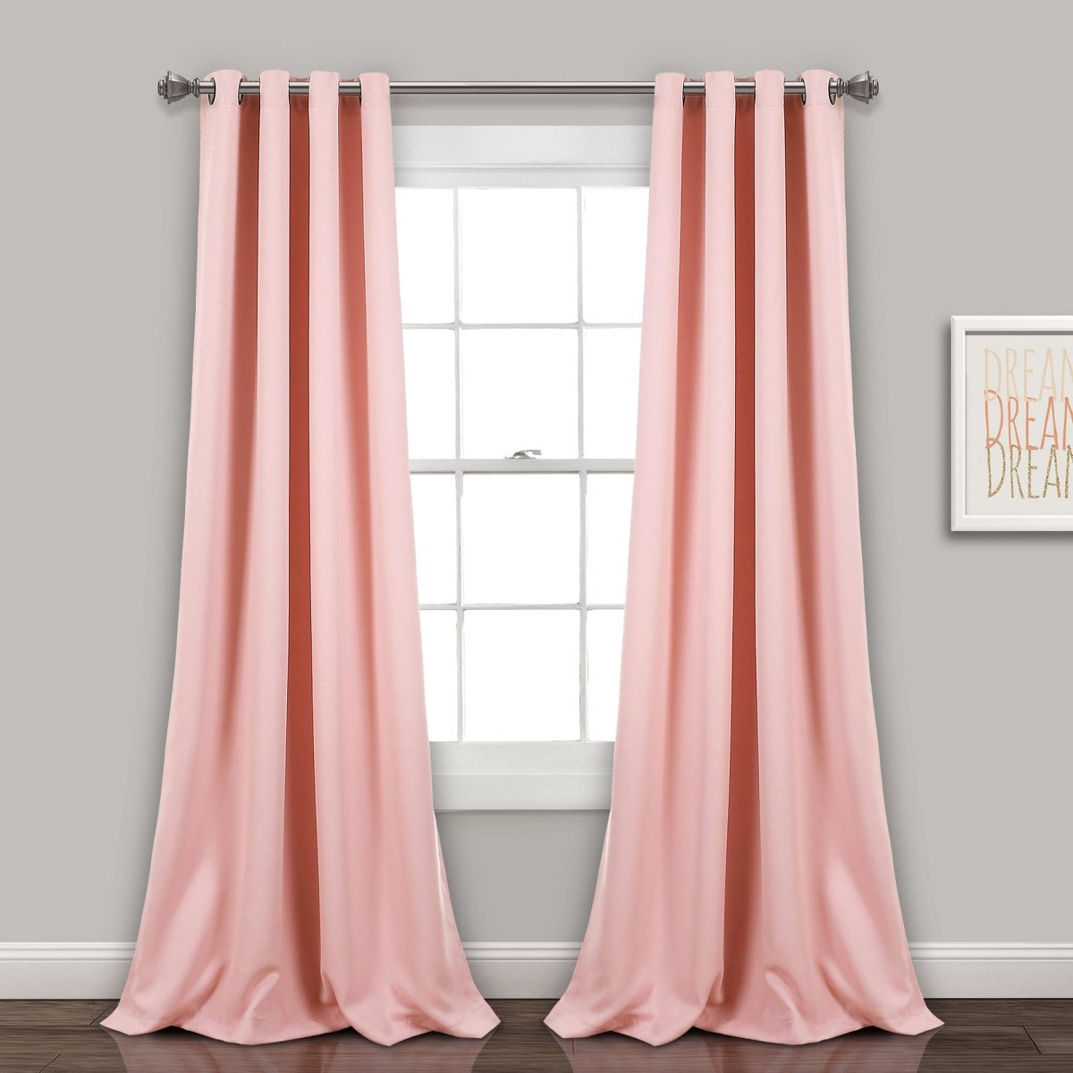 LushDecor Insulated Grommet Blackout Window Curtain Panel Set in Pink - view 2