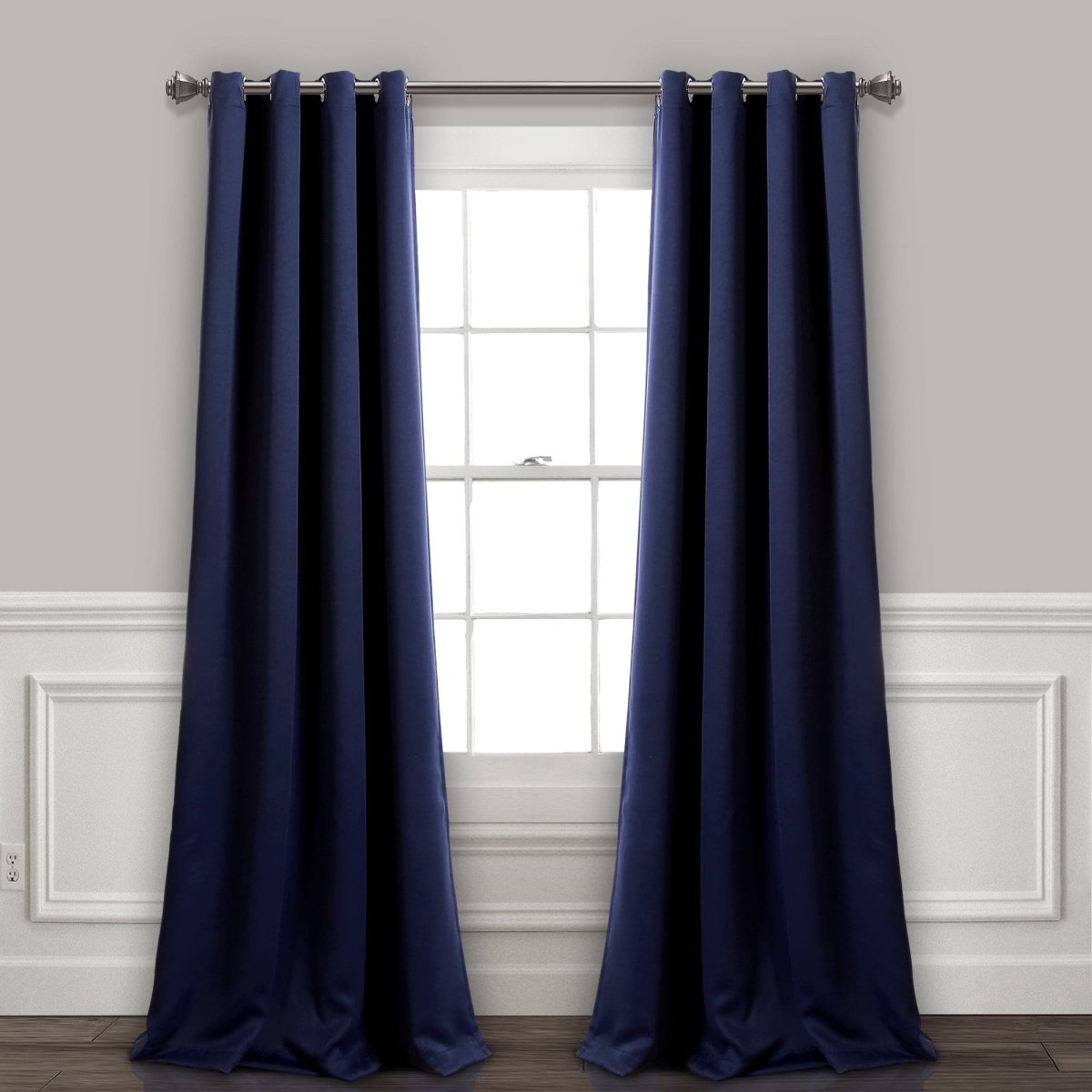 LushDecor Insulated Grommet Blackout Window Curtain Panel Set in Navy - view 2