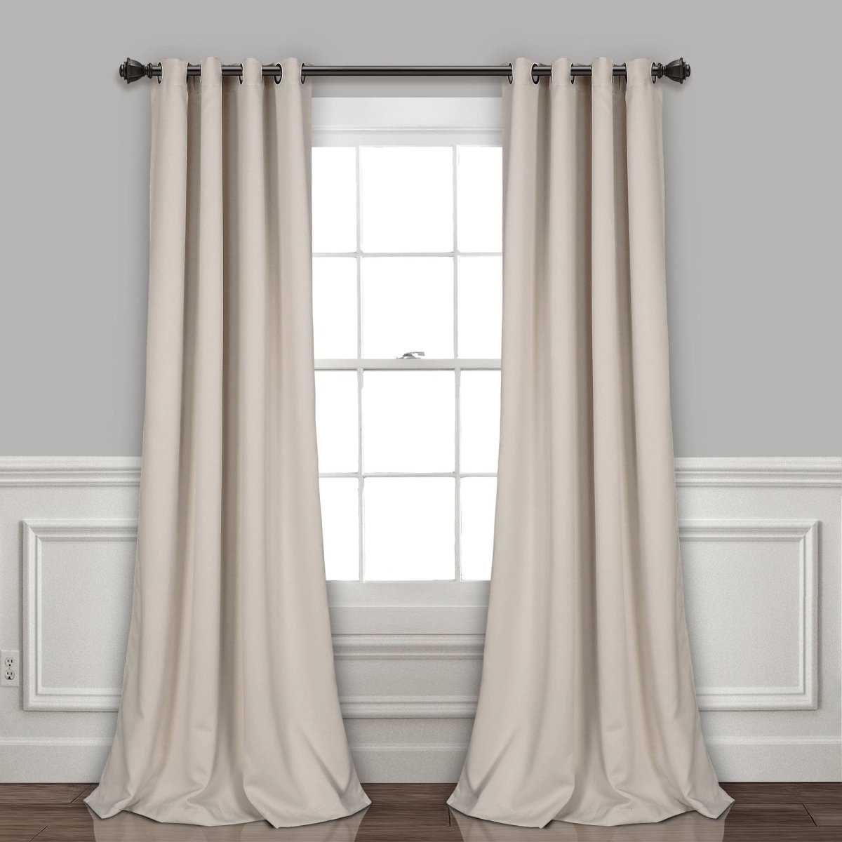 LushDecor Insulated Grommet Blackout Window Curtain Panel Set in Wheat - view 2