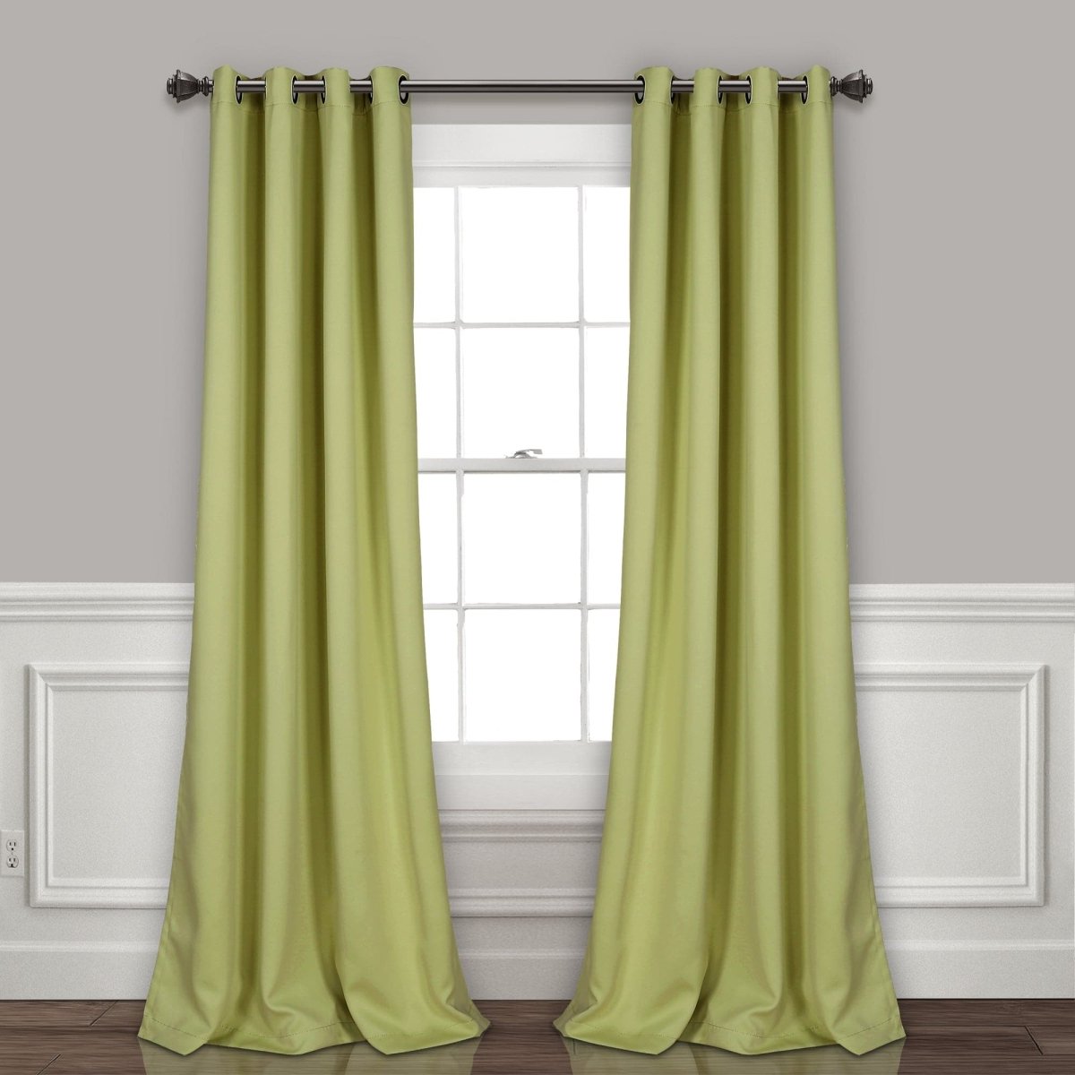LushDecor Insulated Grommet Blackout Window Curtain Panel Set in Sage
