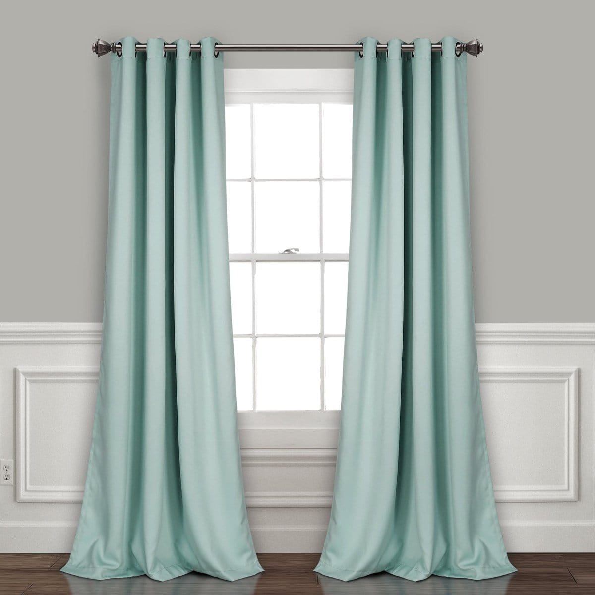 LushDecor Insulated Grommet Blackout Window Curtain Panel Set in Blue - view 2