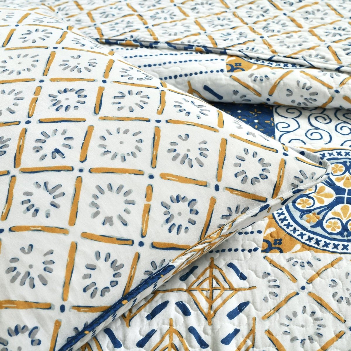 Monique Patch 3 Piece Cotton Quilt Set