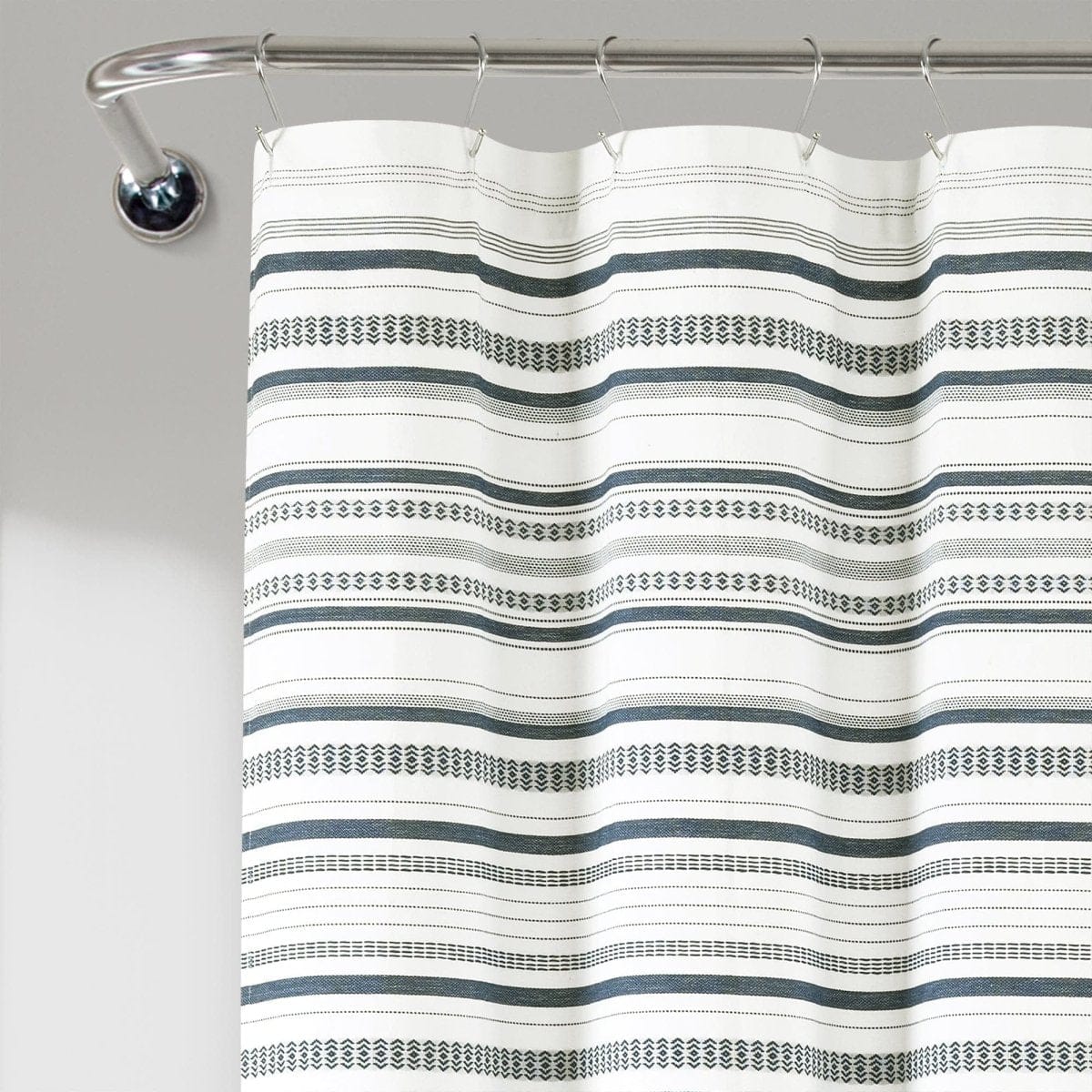 LushDecor Urban Woven Yarn Dyed Recycled Cotton Blend Shower Curtain - view 3