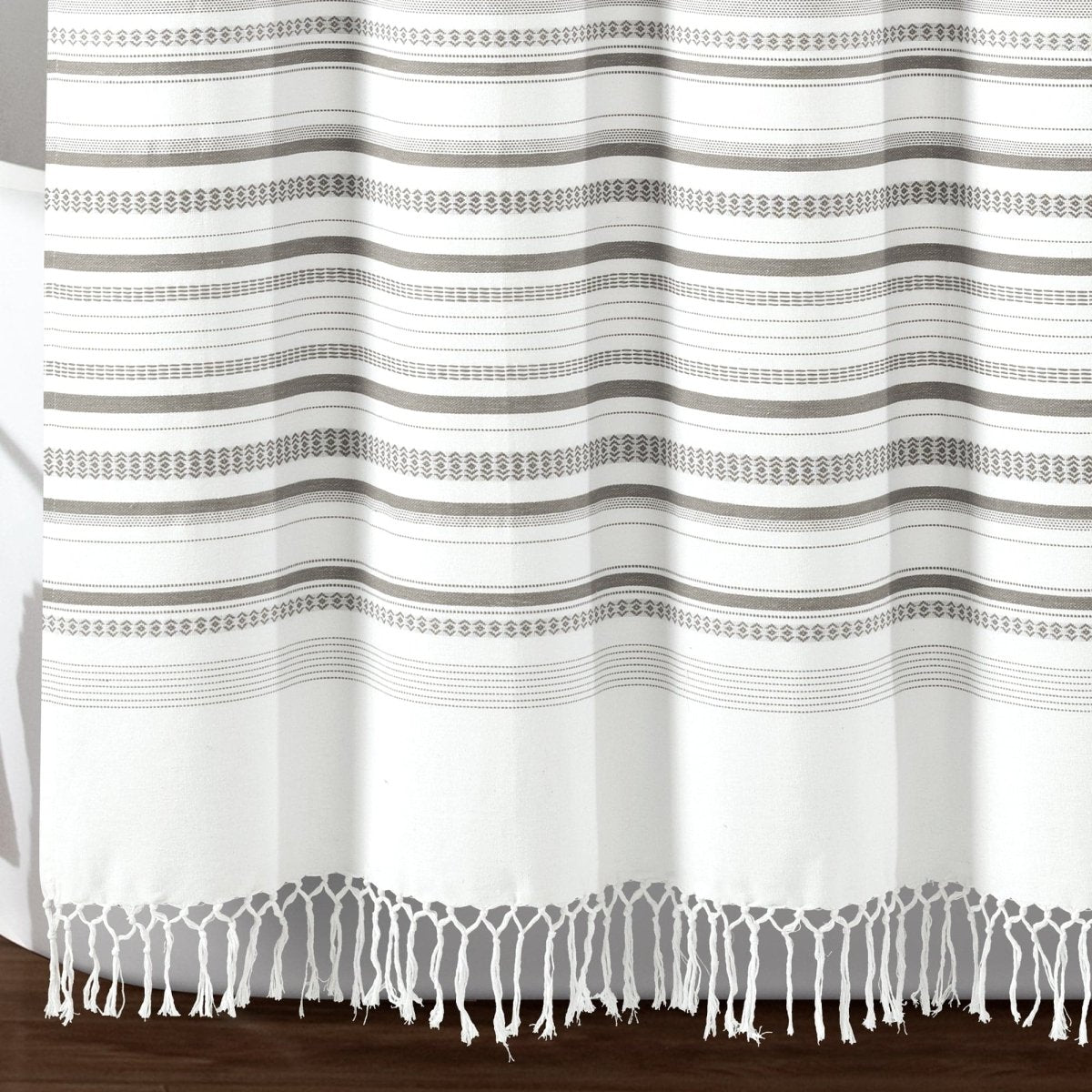 LushDecor Urban Woven Yarn Dyed Recycled Cotton Blend Shower Curtain - view 9