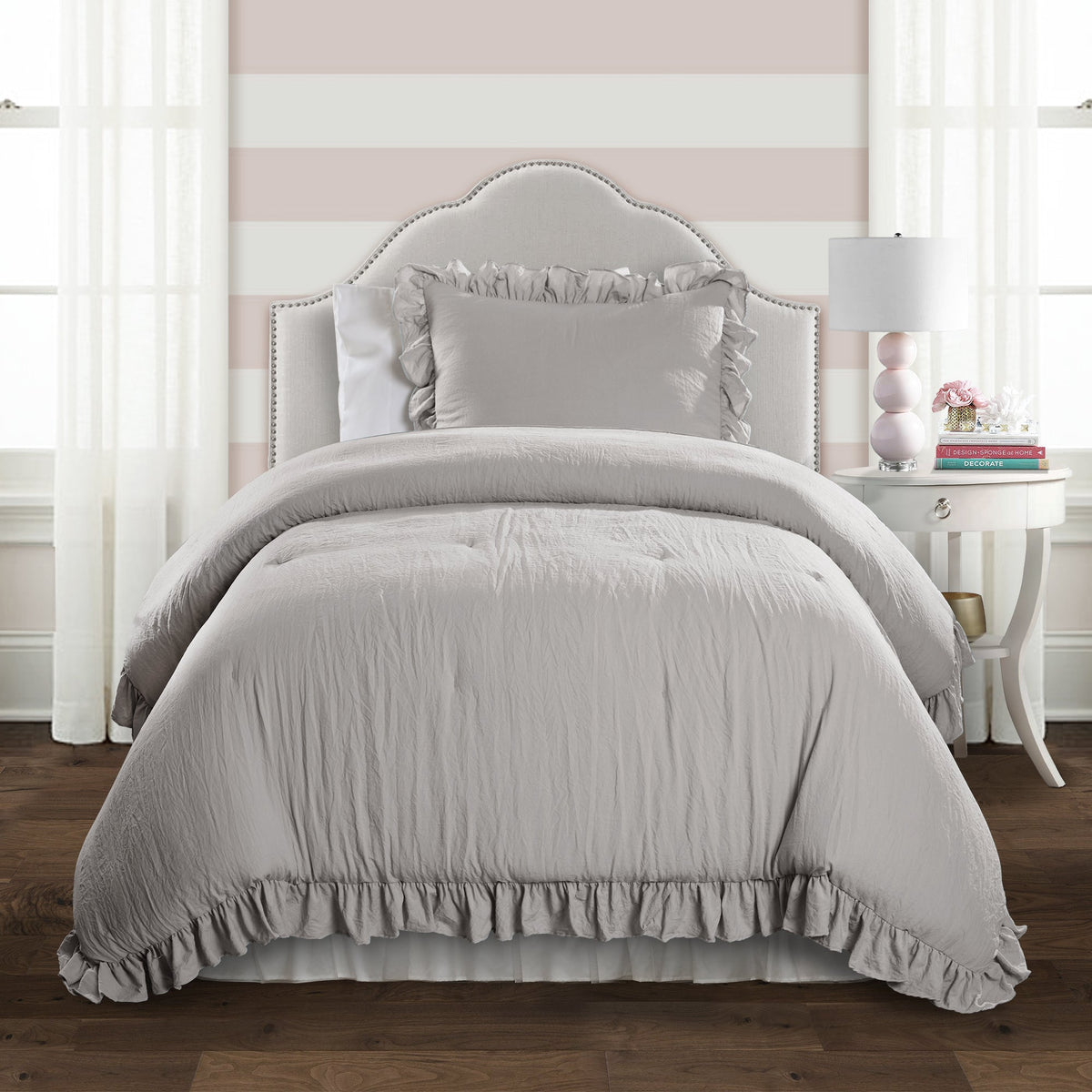LushDecor Reyna Comforter Set in Light Gray - view 2
