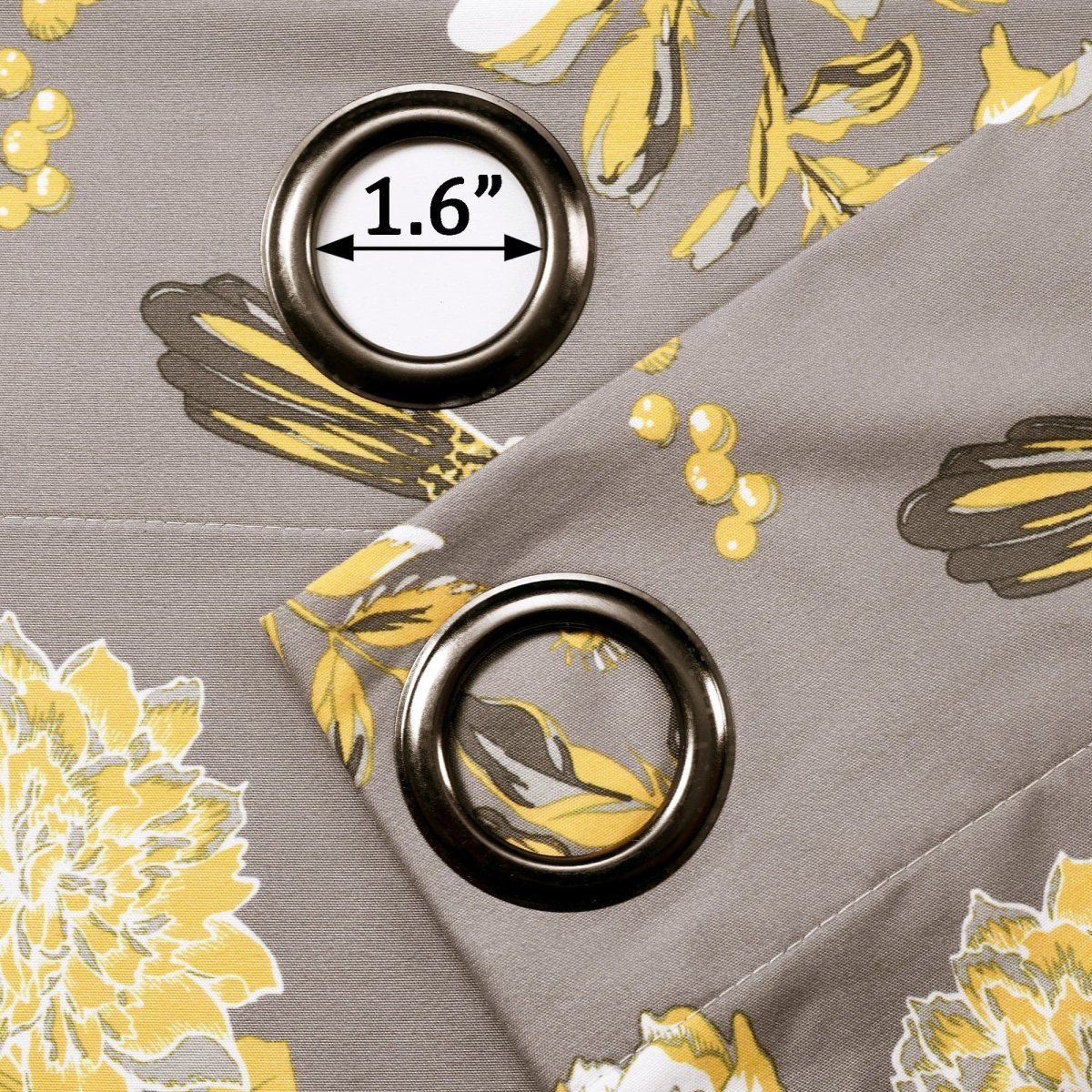 Farmhouse Bird And Flower Insulated Grommet Blackout Curtain Panel Set
