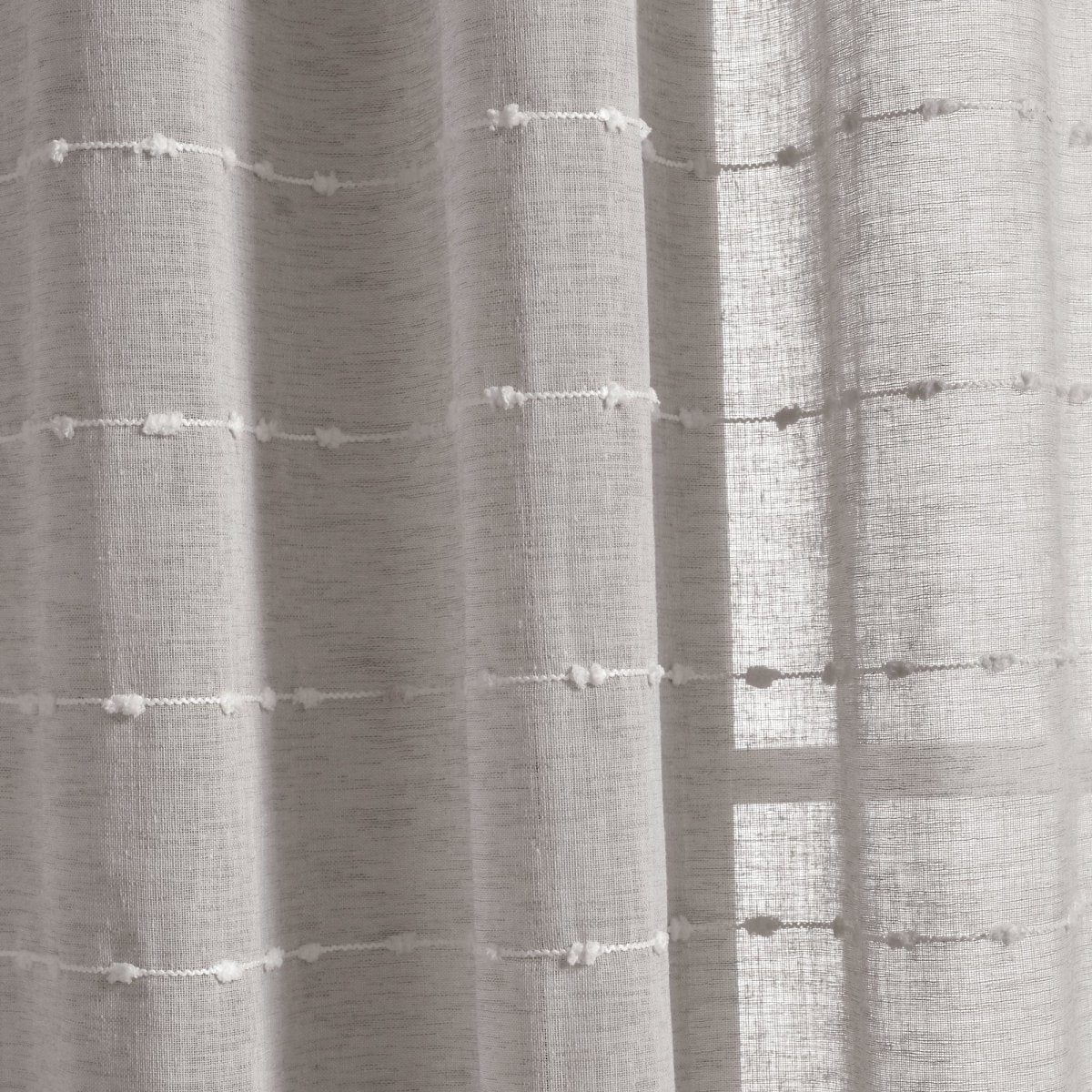 Farmhouse Textured Sheer Back Tab Rod Pocket Window Curtain Panel Set