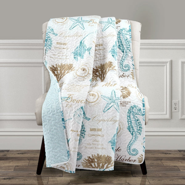 Harbor Life Throw Blanket 60" x 50" Blue Taupe