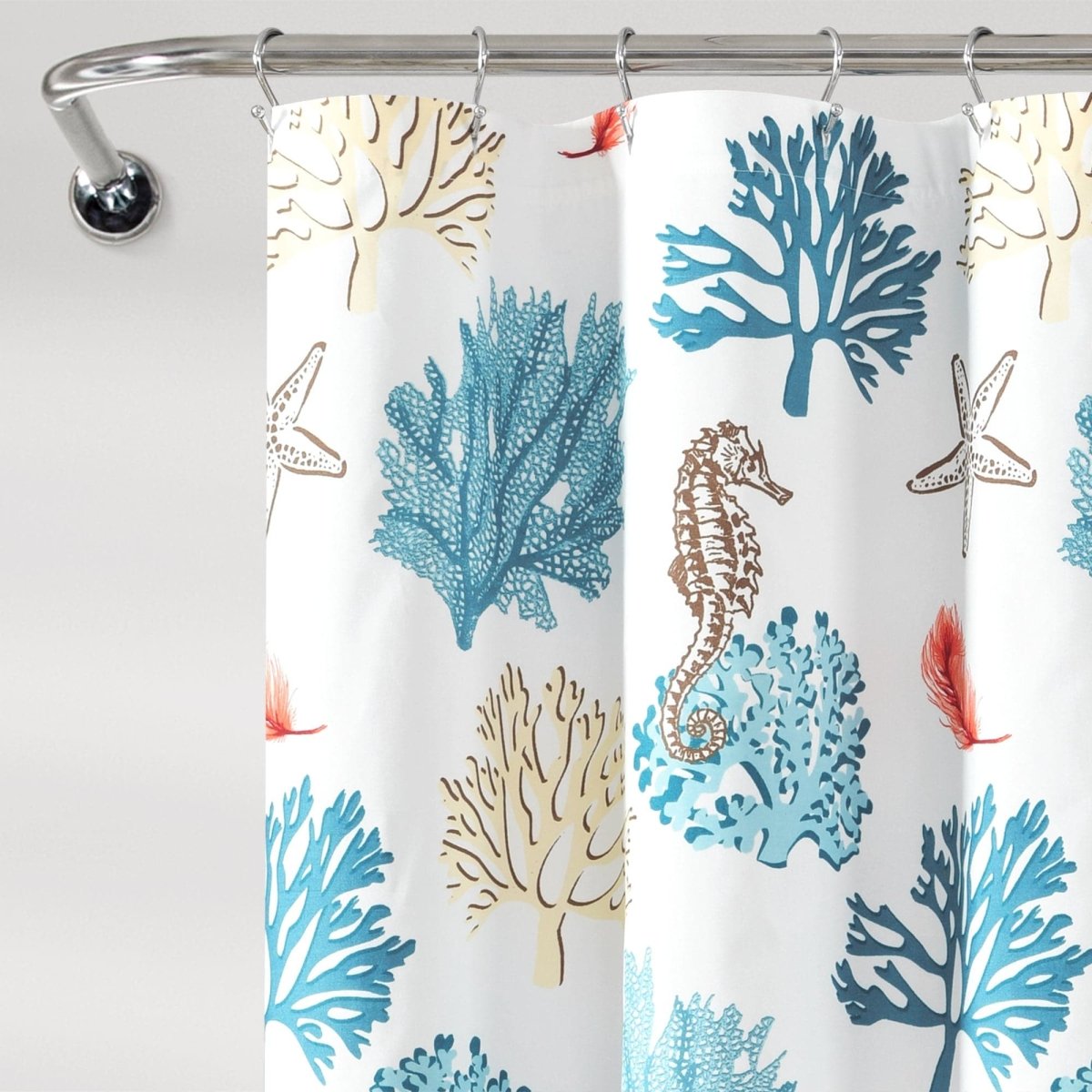 Coastal Reef Feather Shower Curtain