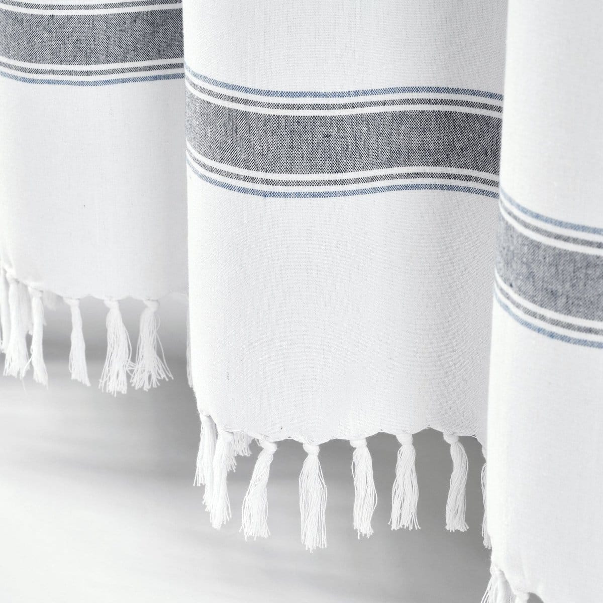 LushDecor Stripe Woven Textured Yarn Dyed Recycled Cotton Shower Curtain - view 8