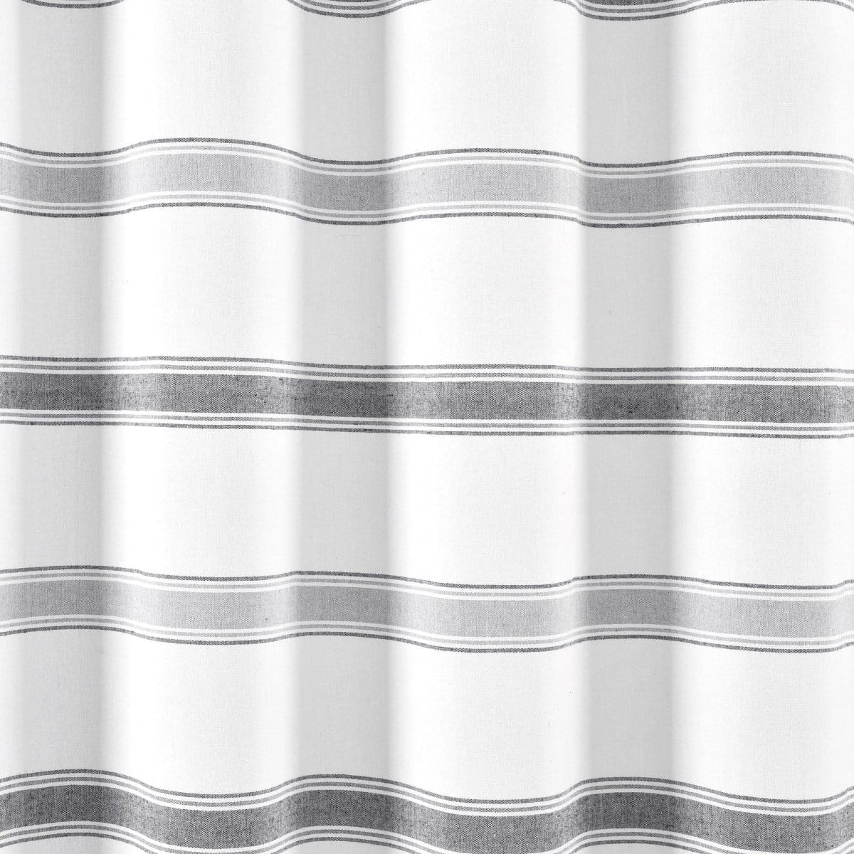 LushDecor Stripe Woven Textured Yarn Dyed Recycled Cotton Shower Curtain - view 6