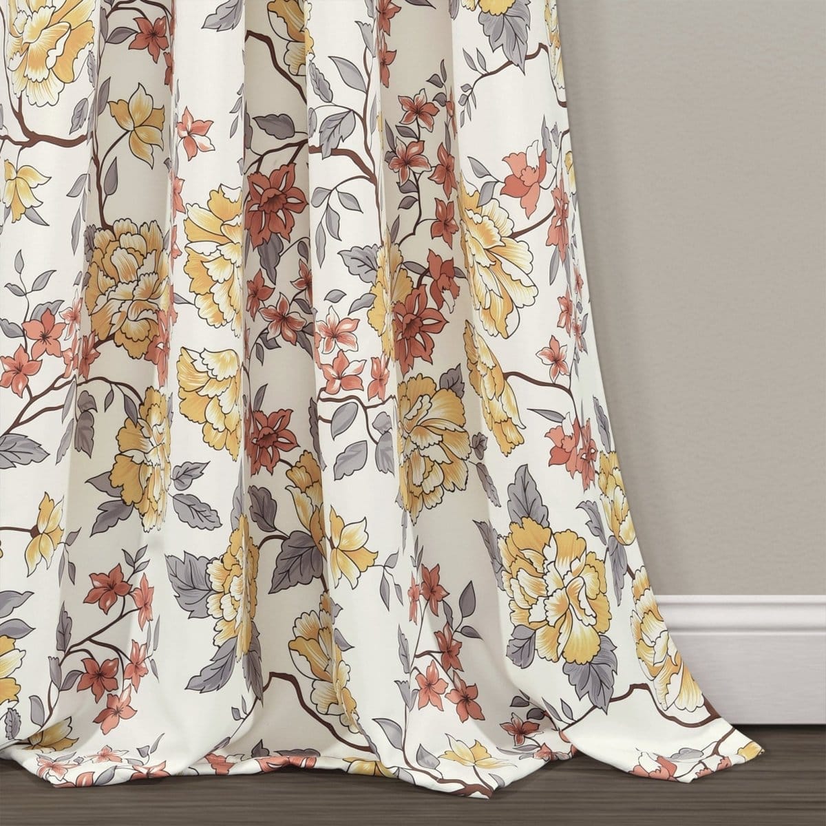 LushDecor Ivana Floral Light Filtering Window Curtain Panel Set - view 3