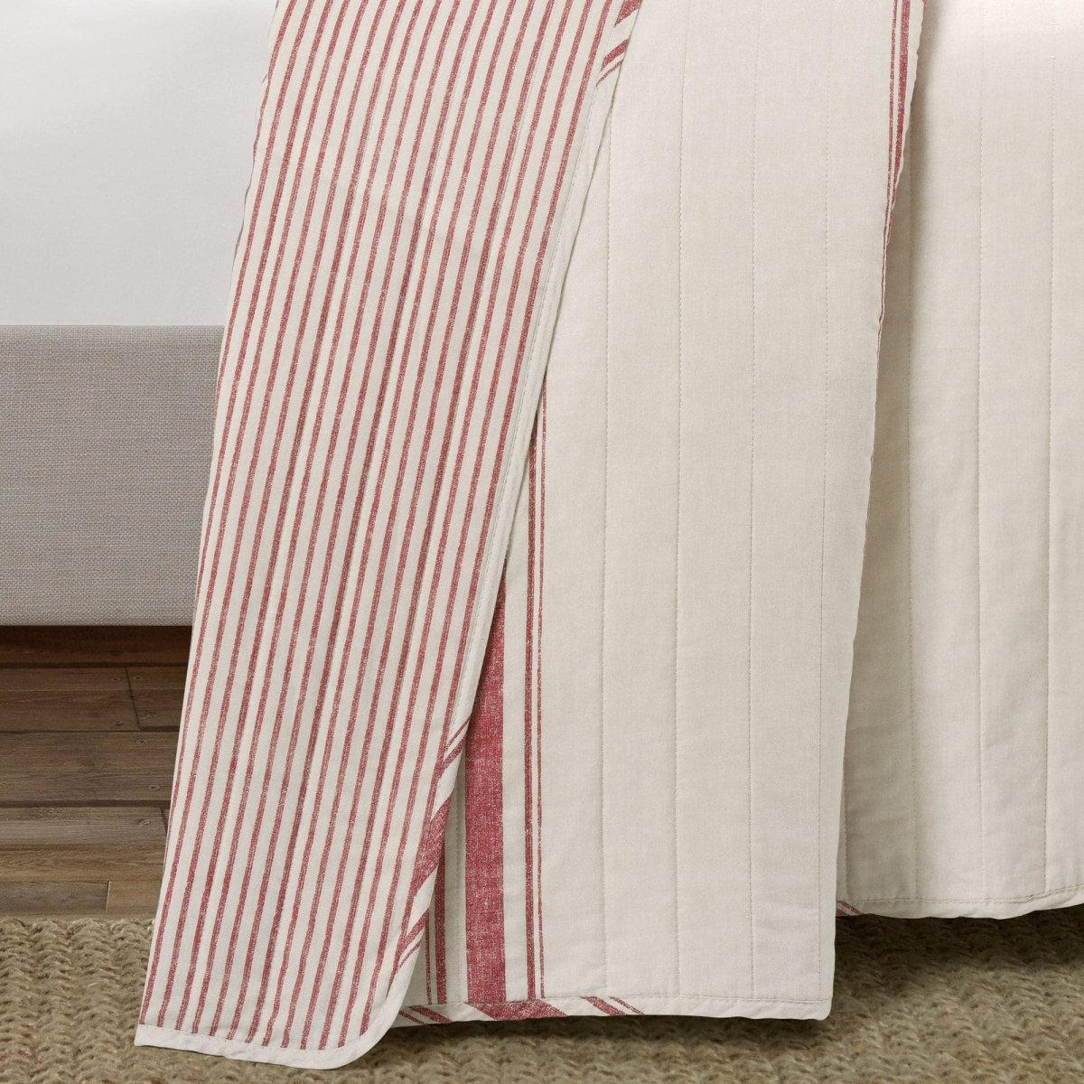 LushDecor Farmhouse Stripe Reversible Cotton Quilt Set - view 13