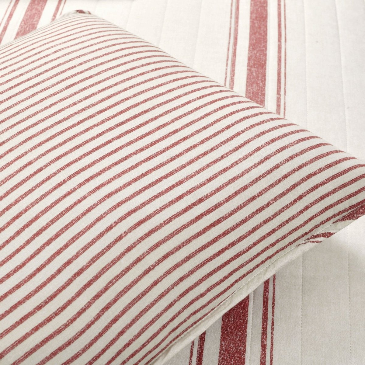 LushDecor Farmhouse Stripe Reversible Cotton Quilt Set - view 14