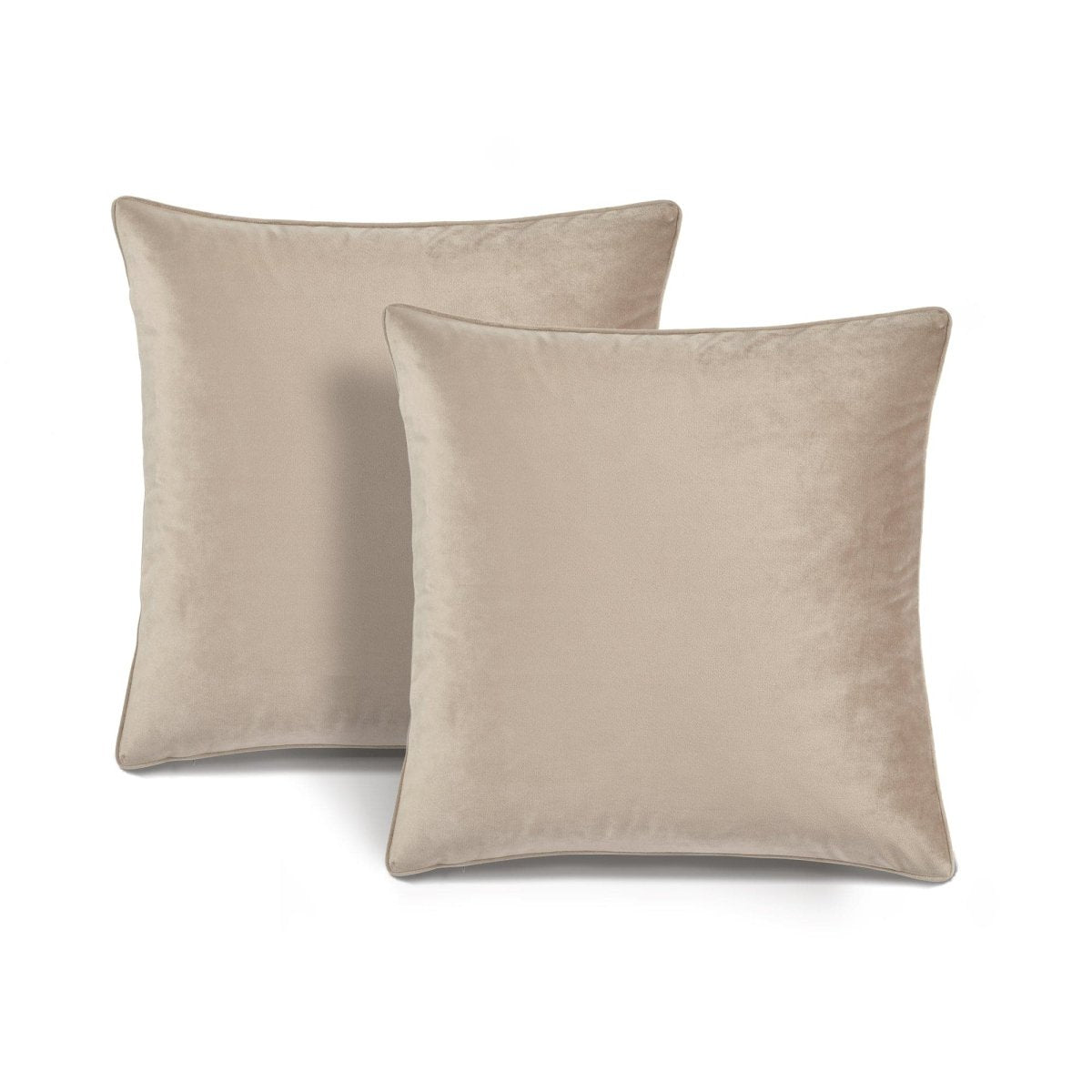 LushDecor Velvet Solid Decorative Pillow Cover 2-Pack Set in Taupe