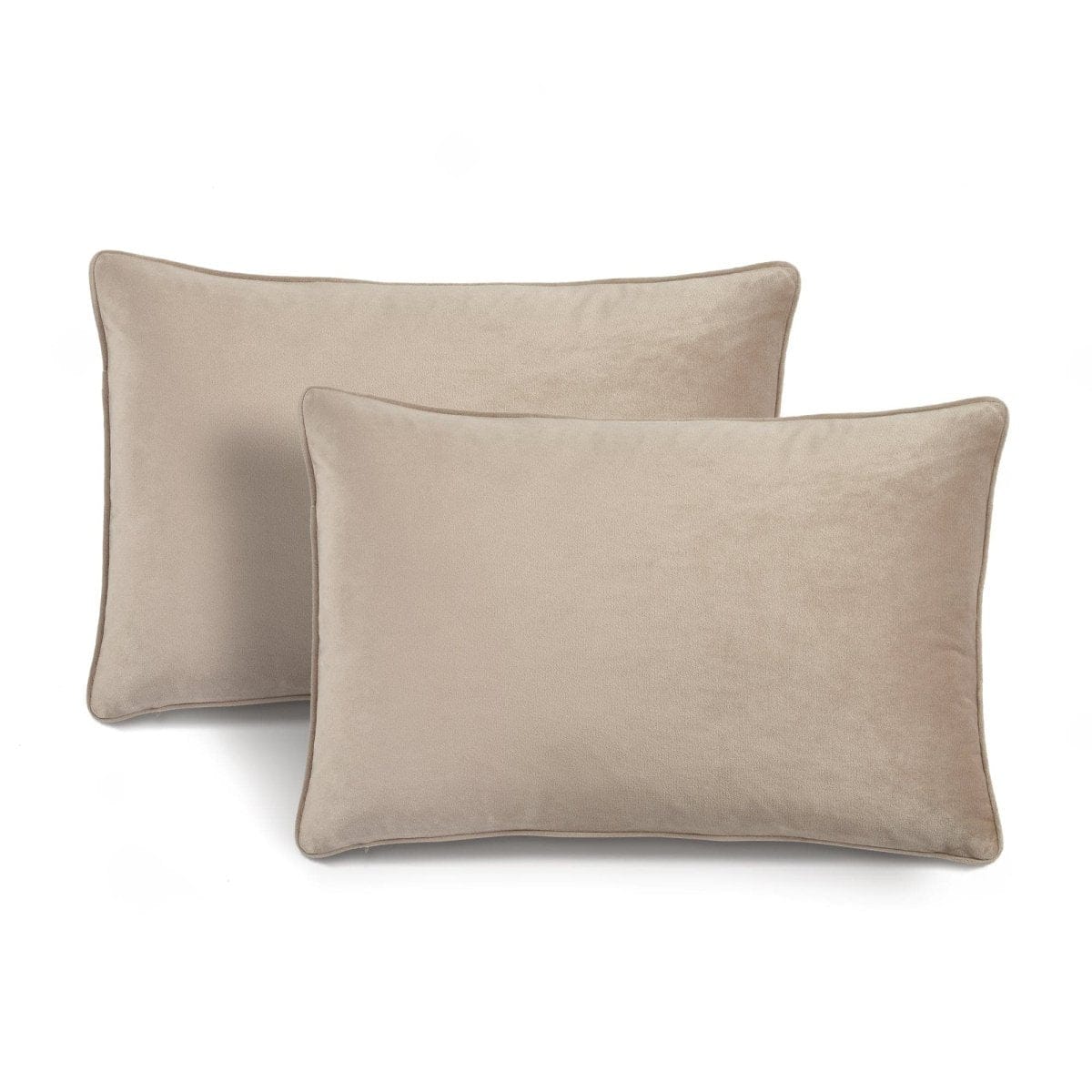 LushDecor Velvet Solid Decorative Pillow Cover 2-Pack Set in Taupe - view 2