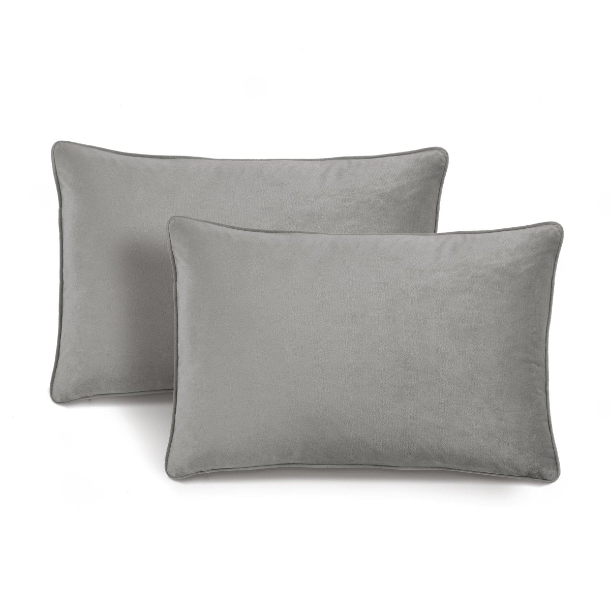 LushDecor Velvet Solid Decorative Pillow Cover 2-Pack Set in Dark Gray - view 2