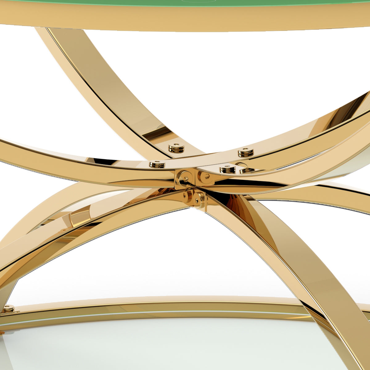 31.50'' Modern Glass Coffee Table with 2 Tiers
