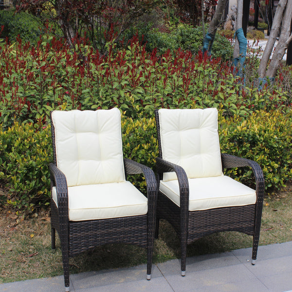 2-Piece Liberatore Dining Chairs with Beige Cushions