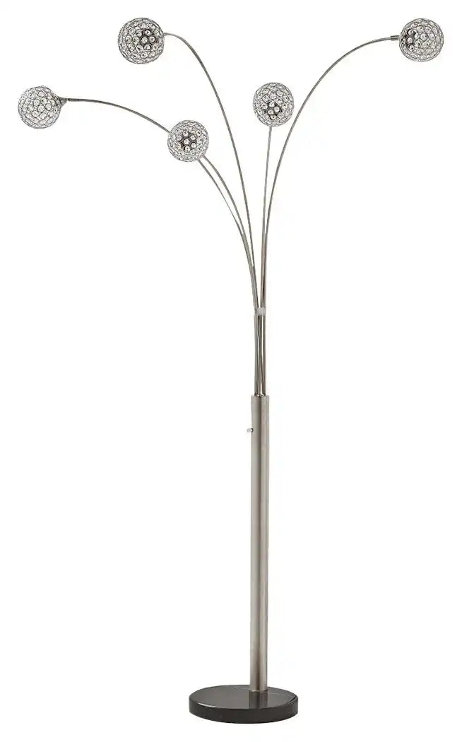 Winter - Metal Arc Lamp - Silver Finish - Best Buy Furniture