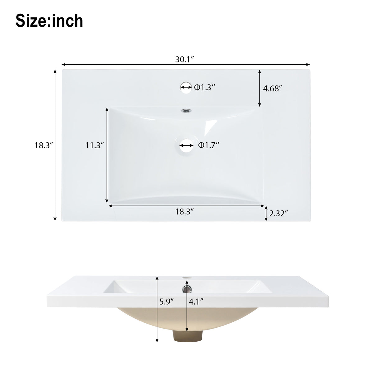 30" Bathroom Vanity Set with Sink