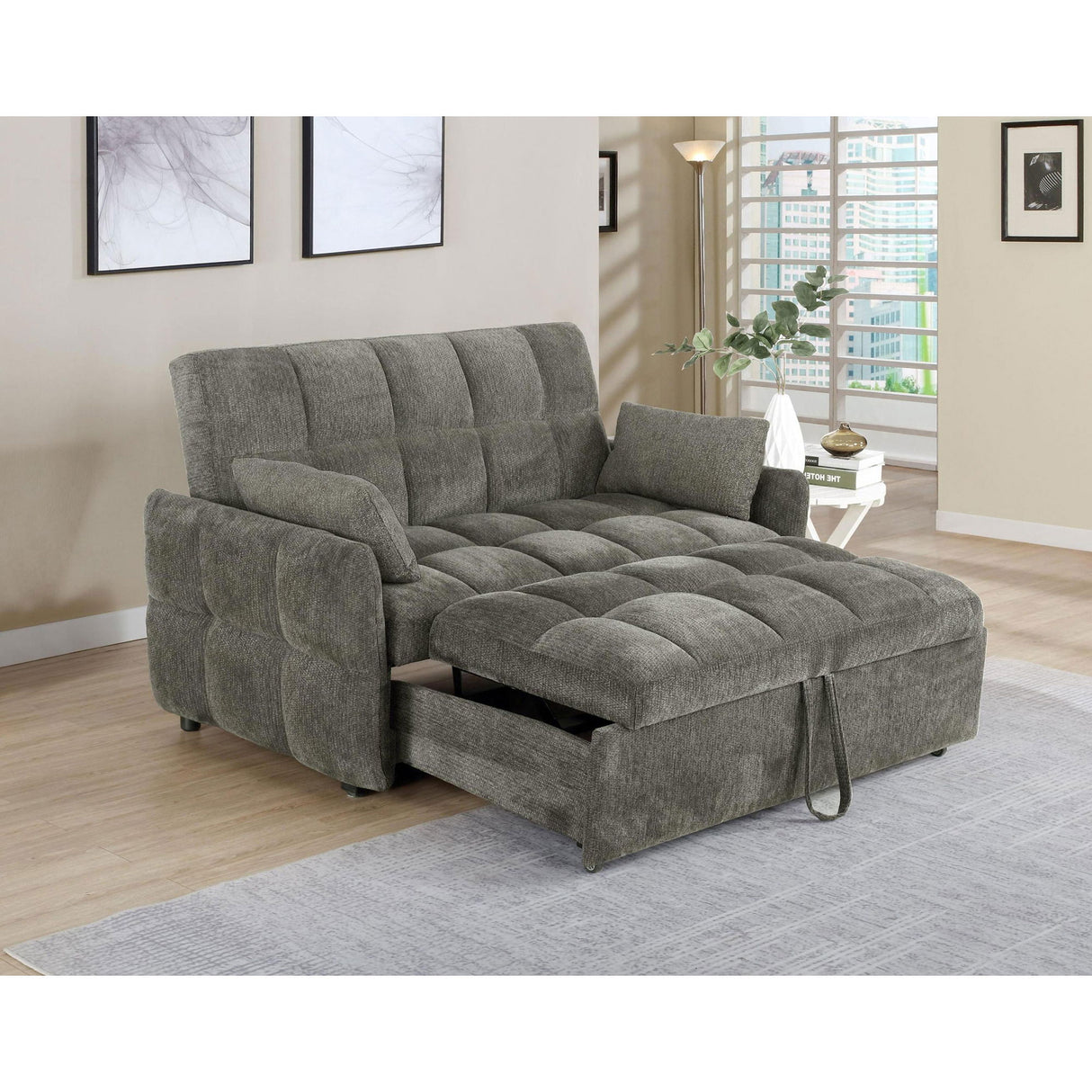 Alvara - Tufted Cushion Pull Out Sleeper Sofa Bed