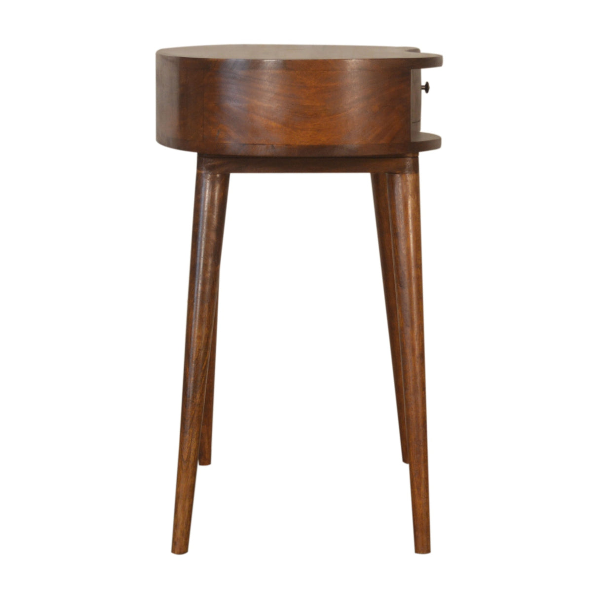 Solid Wood Chestnut Rounded Writing Desk, 1-Drawer, 1 Open-Slot