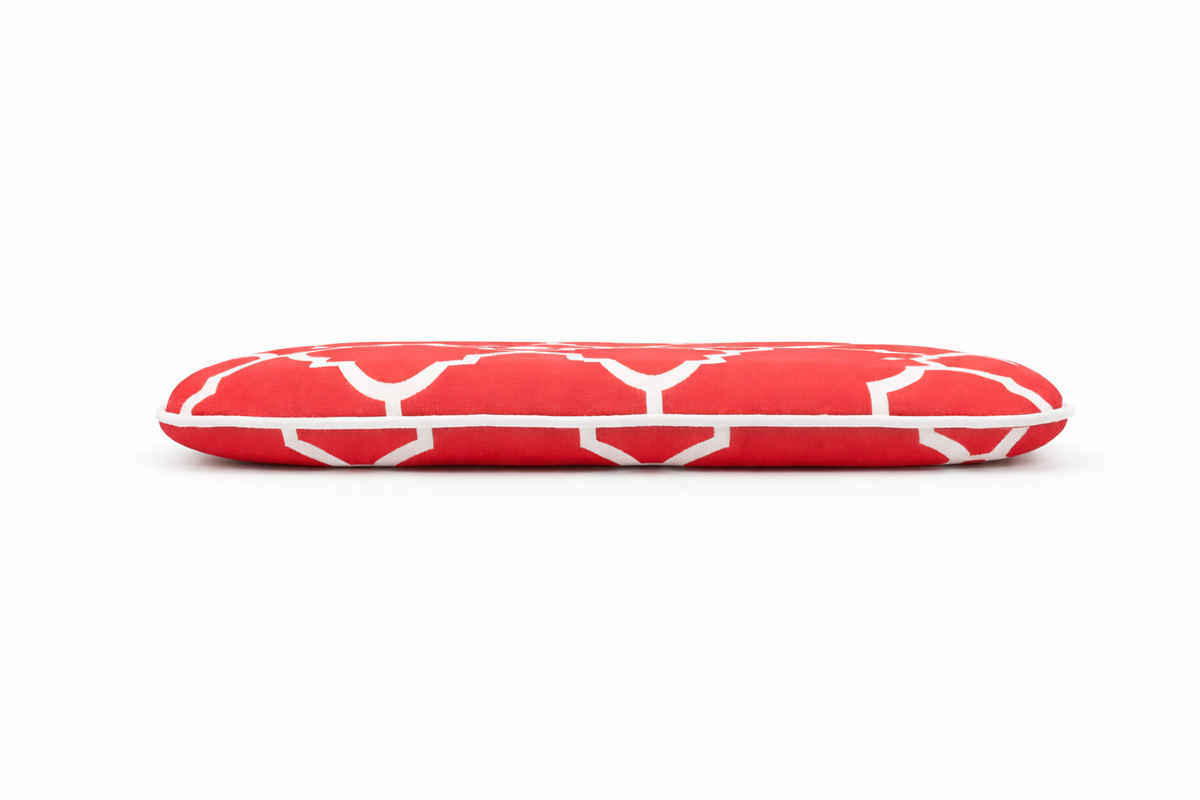 Plaid Outdoor Chair Cushions with Straps - Set of 4