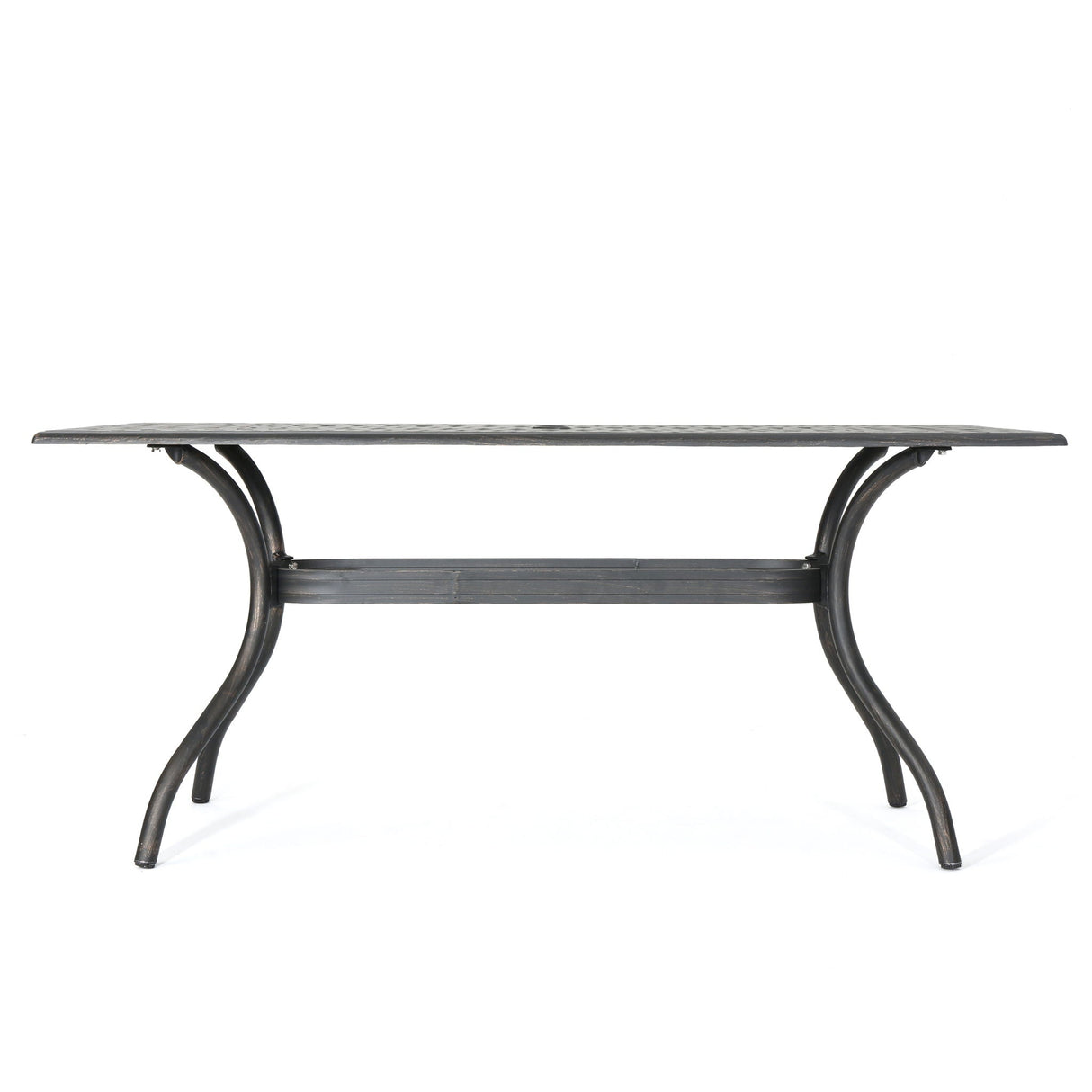 Enchantia - Outdoor Rectangular Dining Table With Weave Tabletop And Flared Legs - Copper - Best Buy Furniture